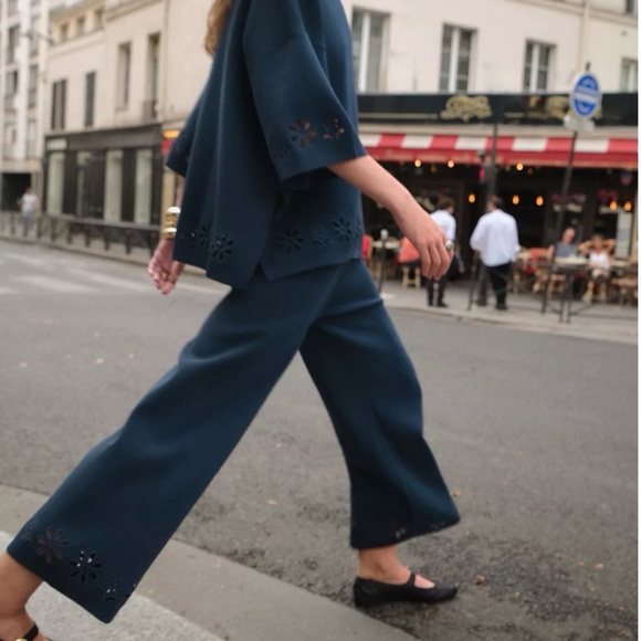 Zara Pants - NWT Navy Blue knit set